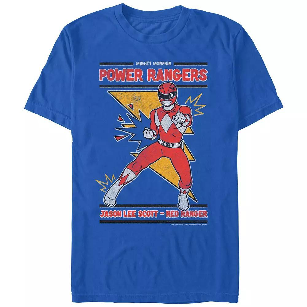 Men's Power Rangers Jason Lee Scott Red Ranger Poster Graphic Tee, Size: XL, Royal Product Image