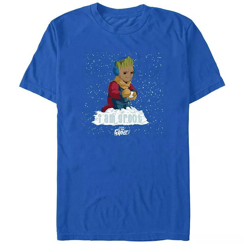 Men's I Am Groot Snowball Ready Graphic Tee, Size: Large, Royal Product Image