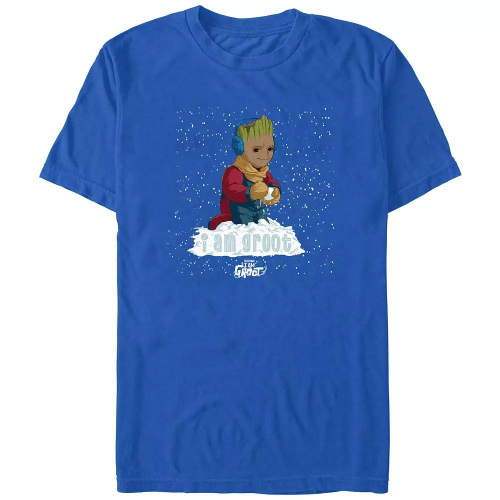 Men's I Am Groot Snowball Ready Graphic Tee, Size: Large, Royal Product Image