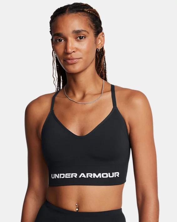 Women's Under Armour Vanish Seamless Low Long Sports Bra, Size: XL, Harbor Blue Product Image