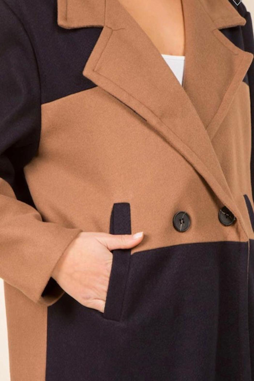 Color Block Coat Product Image