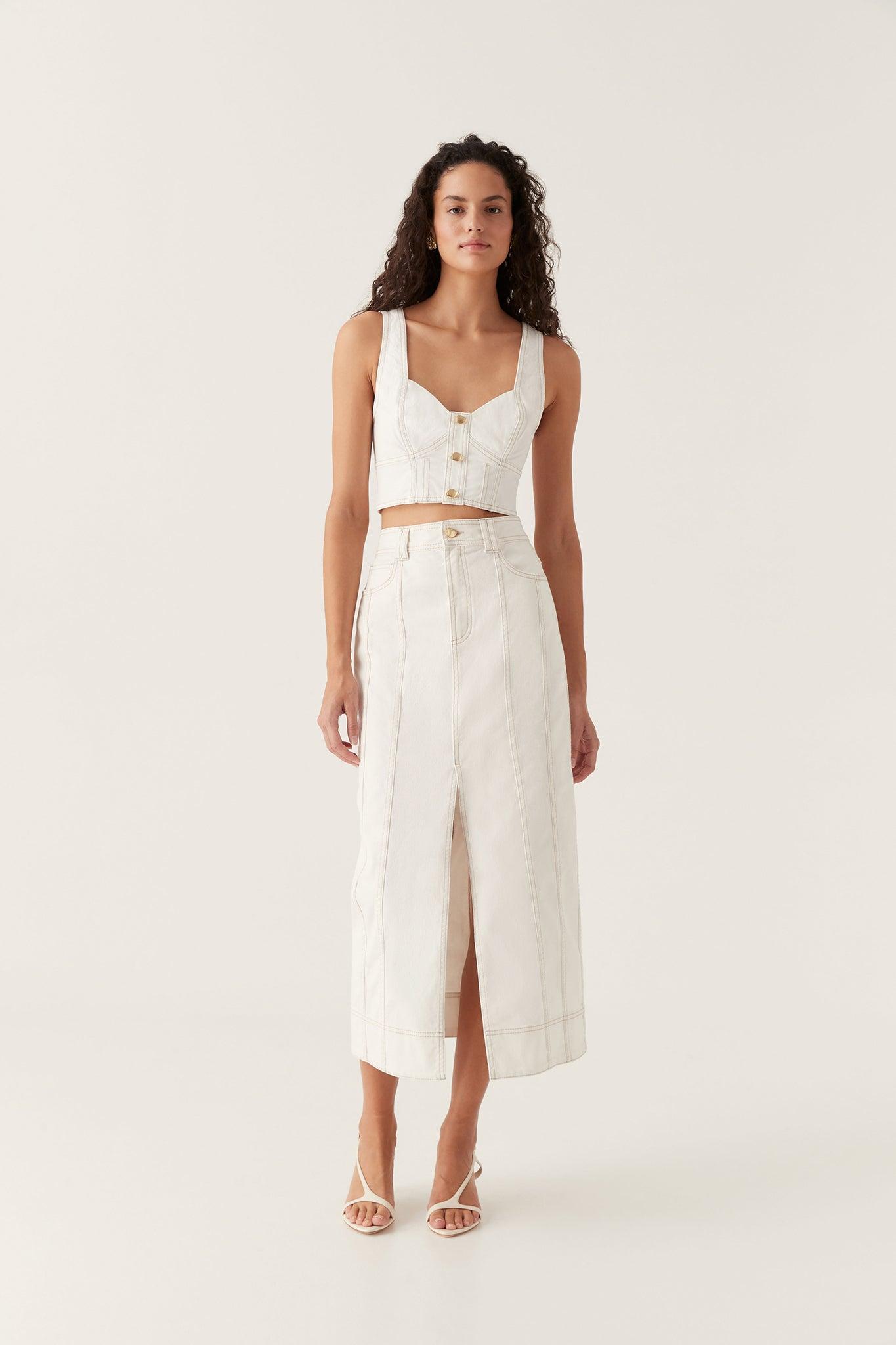 Farley Denim Midi Skirt Product Image