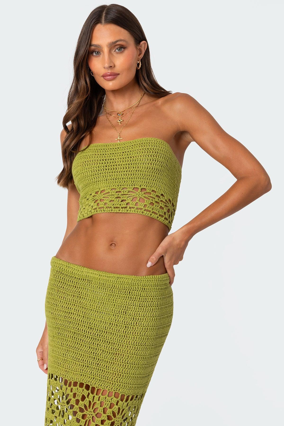 Ida Back Slit Crochet Maxi Skirt Product Image
