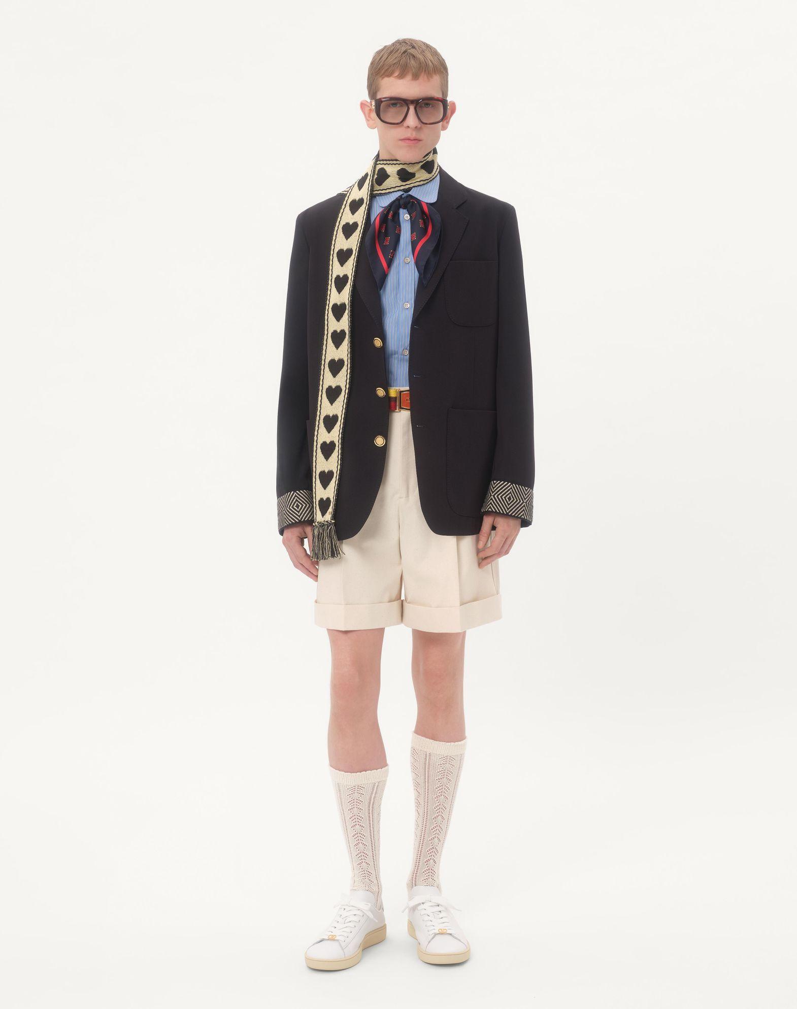 Cotton Canvas Cuffed Bermuda Shorts Product Image