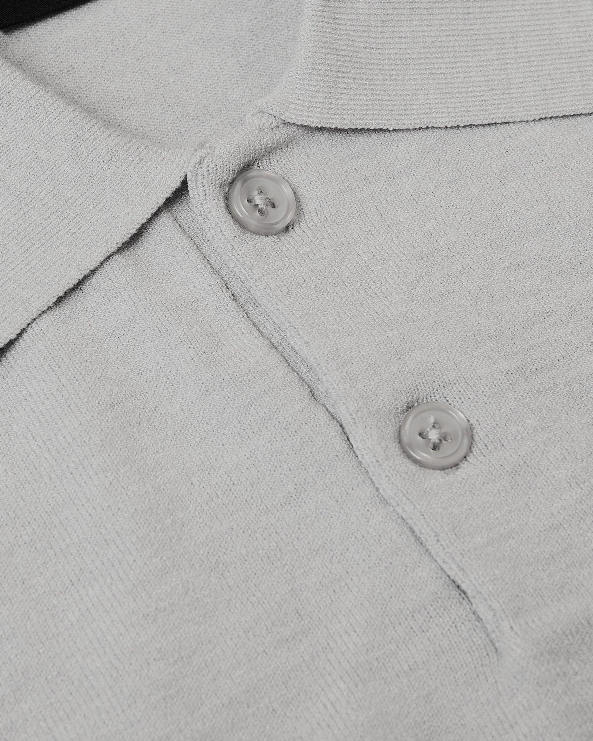 Heather Gray Short Sleeve Sweater Polo Product Image
