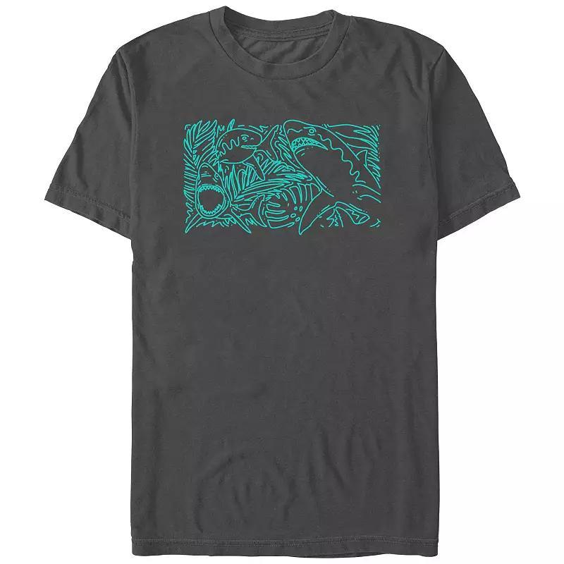 Men's Tropical Shark Graphic Tee, Size: XL, Black Product Image