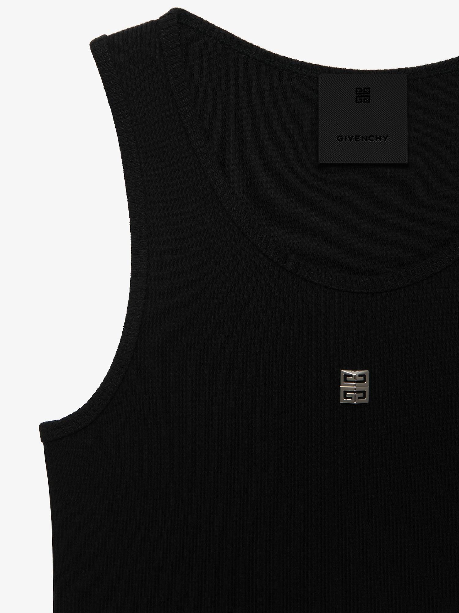 Slim fit tank top in cotton with 4G detail Product Image