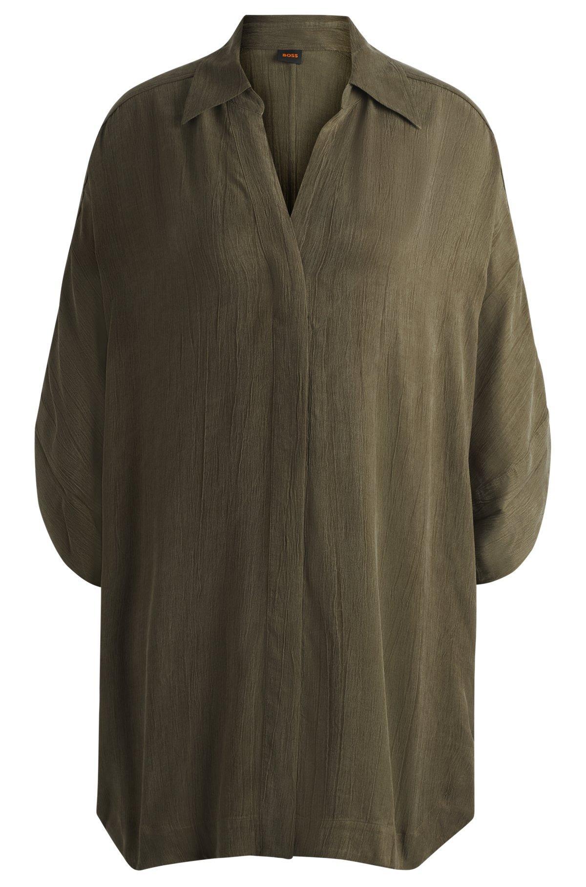 Relaxed-fit shirt dress with concealed closure Product Image