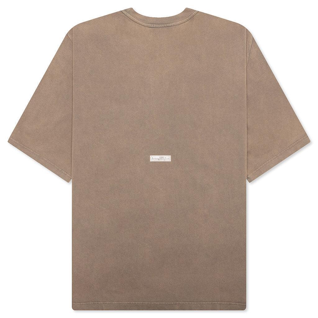 Garment Dyed Crew Neck T-shirt - Taupe Brown Male Product Image