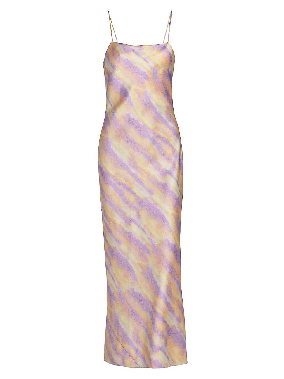 Vince Ikat Tie-Dye Cowl Cami Dress (Sunset) Women's Dress Product Image