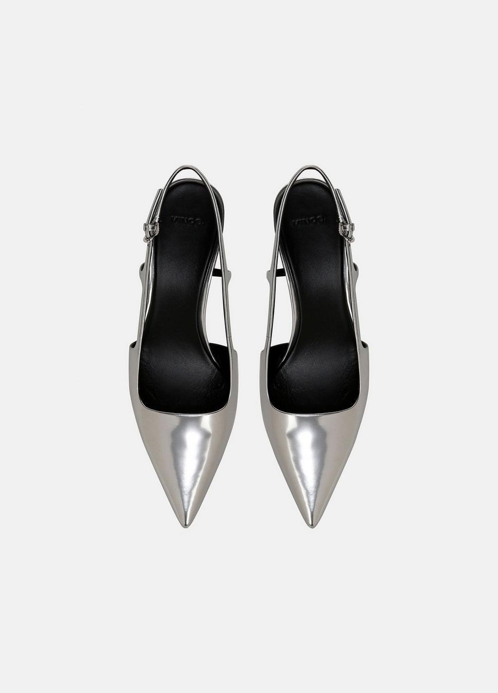 Womens Bianca Metallic Leather Slingback Heel, Silver, Size 5 Vince Product Image