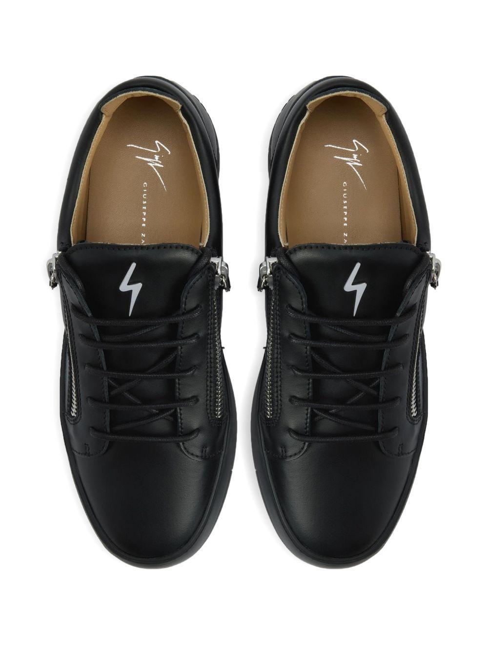 Frankie zip-detail leather sneakers Product Image