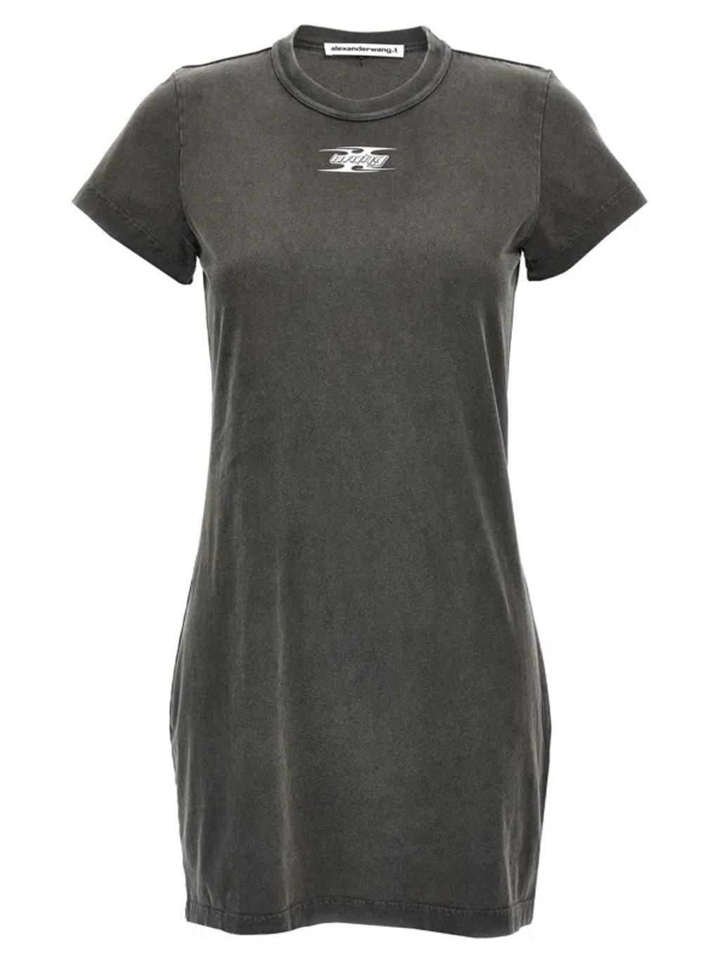 ALEXANDER WANG T Alexanderwang. T Mini T-shirt Dress In Gray Product Image