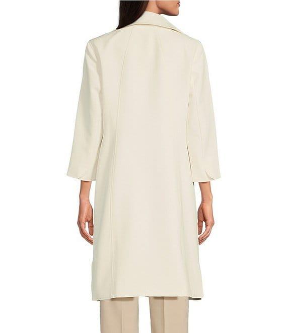 Anne Klein Suit Stretch Wide Collar 3/4 Sleeve Open Front Topper Coat Product Image