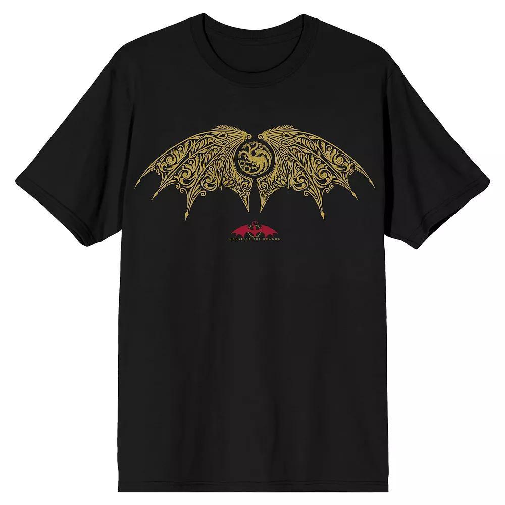 Men's House Of The Dragon Gold Tee, Size: XXL, Black Product Image