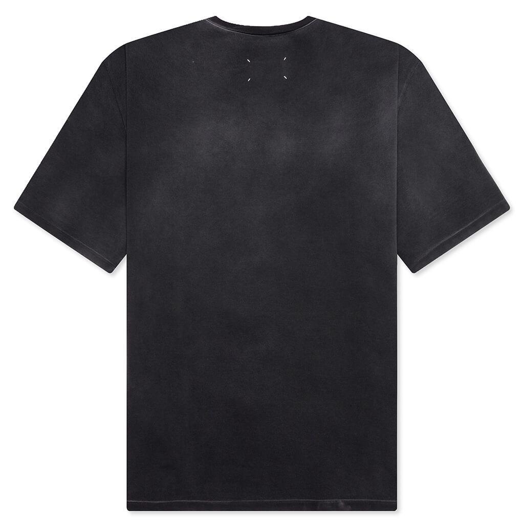 Distressed College Logo T-Shirt - Washed Black Male Product Image