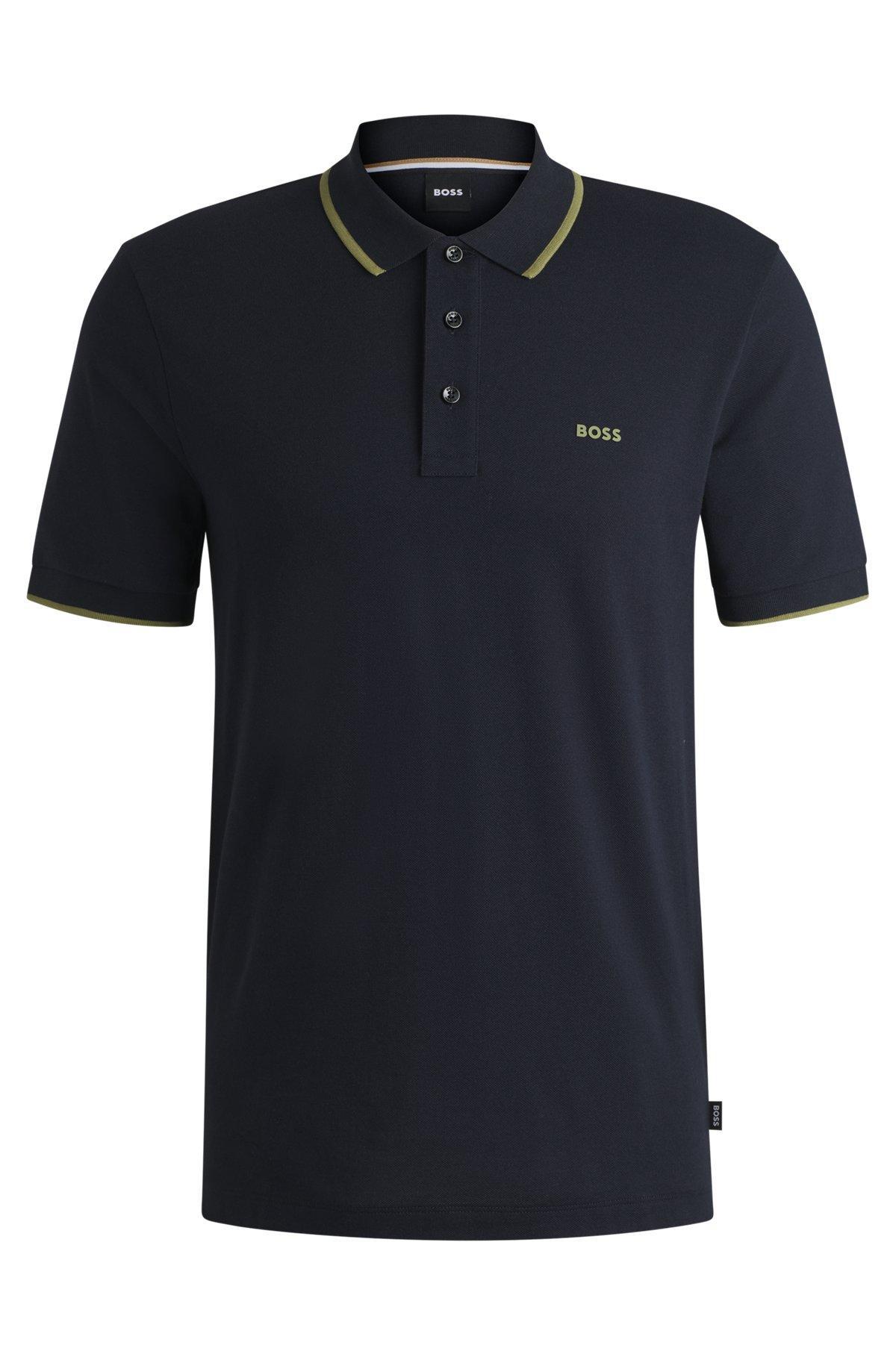 Cotton-piqué polo shirt with logo detail Product Image