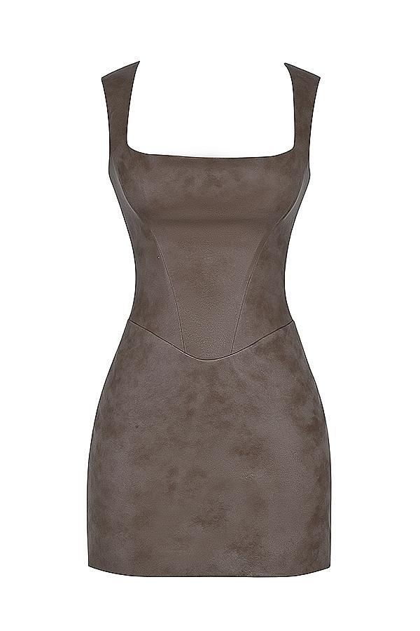 Pandora Mocha Corset Mini Dress Product Image