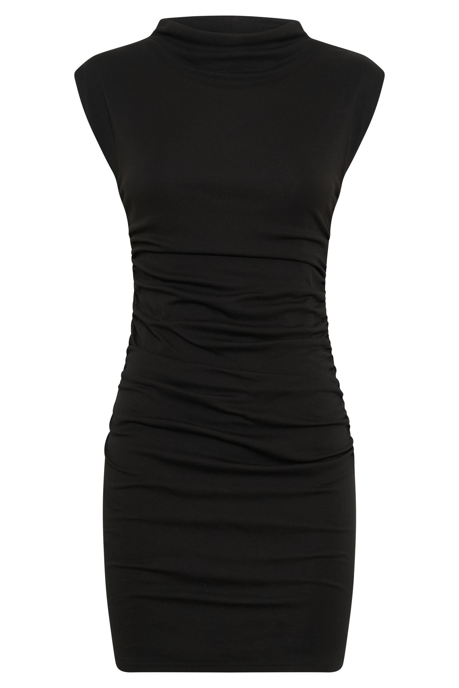 Elliot High Neck Sleeveless Mini Dress - Black Product Image