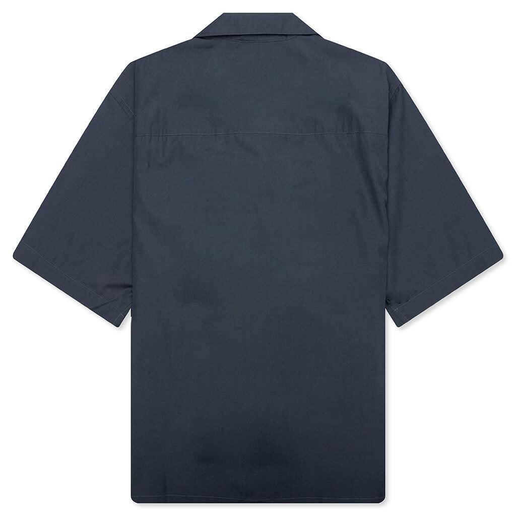 Organic Hidden Logo Poplin Cotton Shirt - Dark Ash Male Product Image