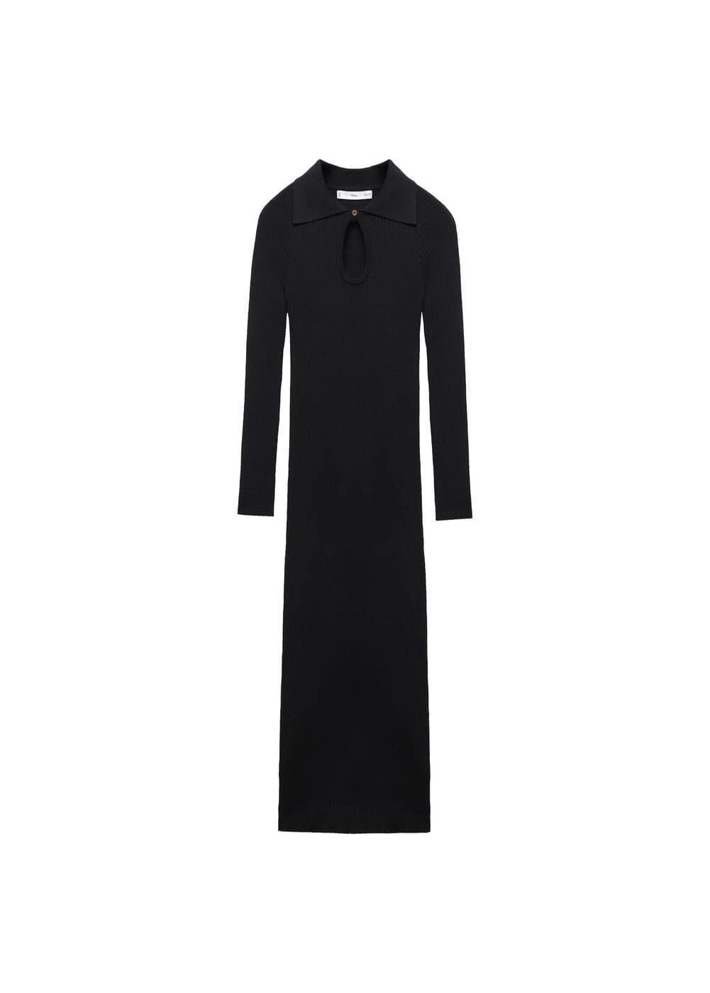 Mango Womens Opening Detail Ribbed Knit Dress Product Image