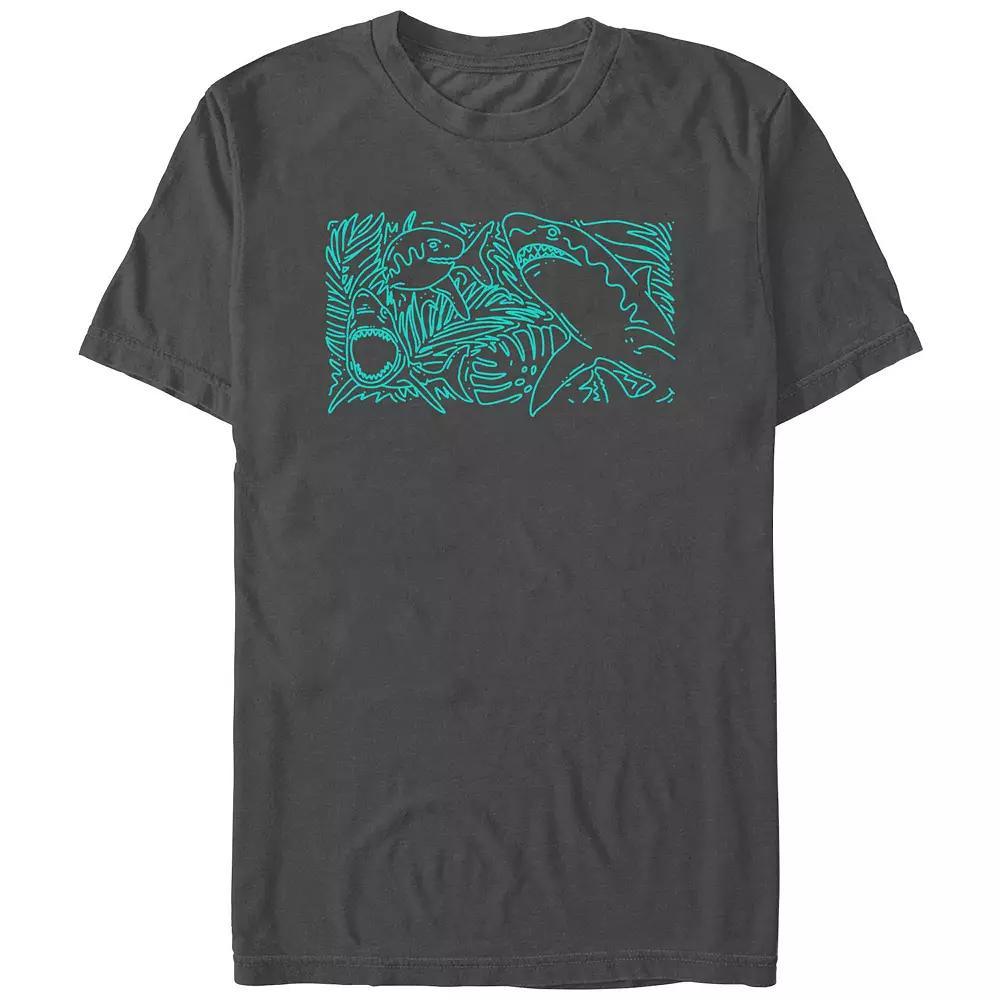 Men's Tropical Shark Graphic Tee, Size: XL, Black Product Image