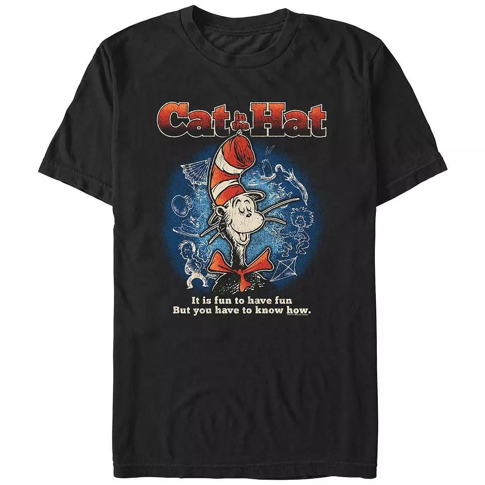 Men's Dr. Seuss The Cat In The Hat It Is Fun To Have Fun Graphic Tee, Size: XL, Black Product Image
