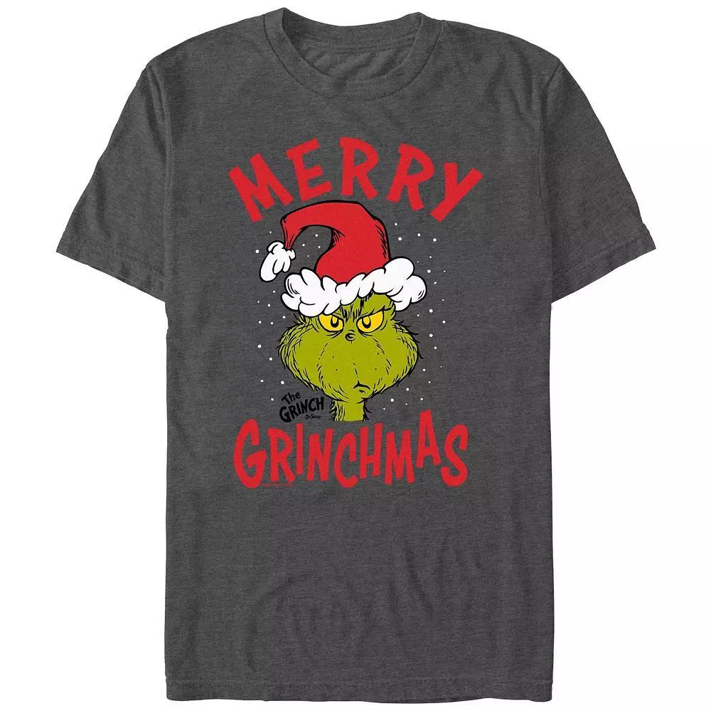 Big & Tall Dr. Seuss The Grinch Merry Christmas Graphic Tee, Men's, Size: XXL, Light Blue Product Image