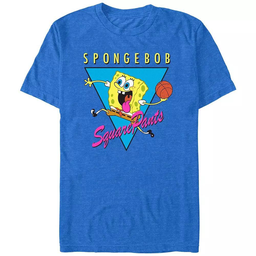 Men's SpongeBob SquarePants Basketball Player Graphic Tee, Size: XS, Royal Grey Product Image