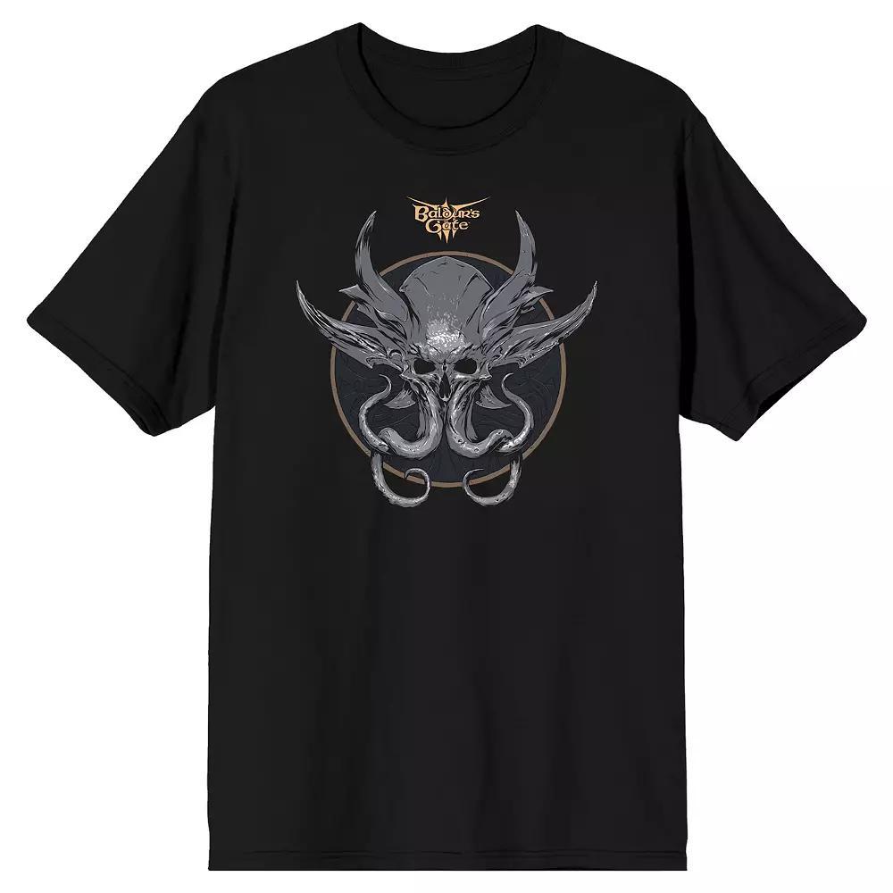 Men's Baldur's Gate 3 Horned Short Sleeve Graphic Tee, Size: Large, Black Product Image