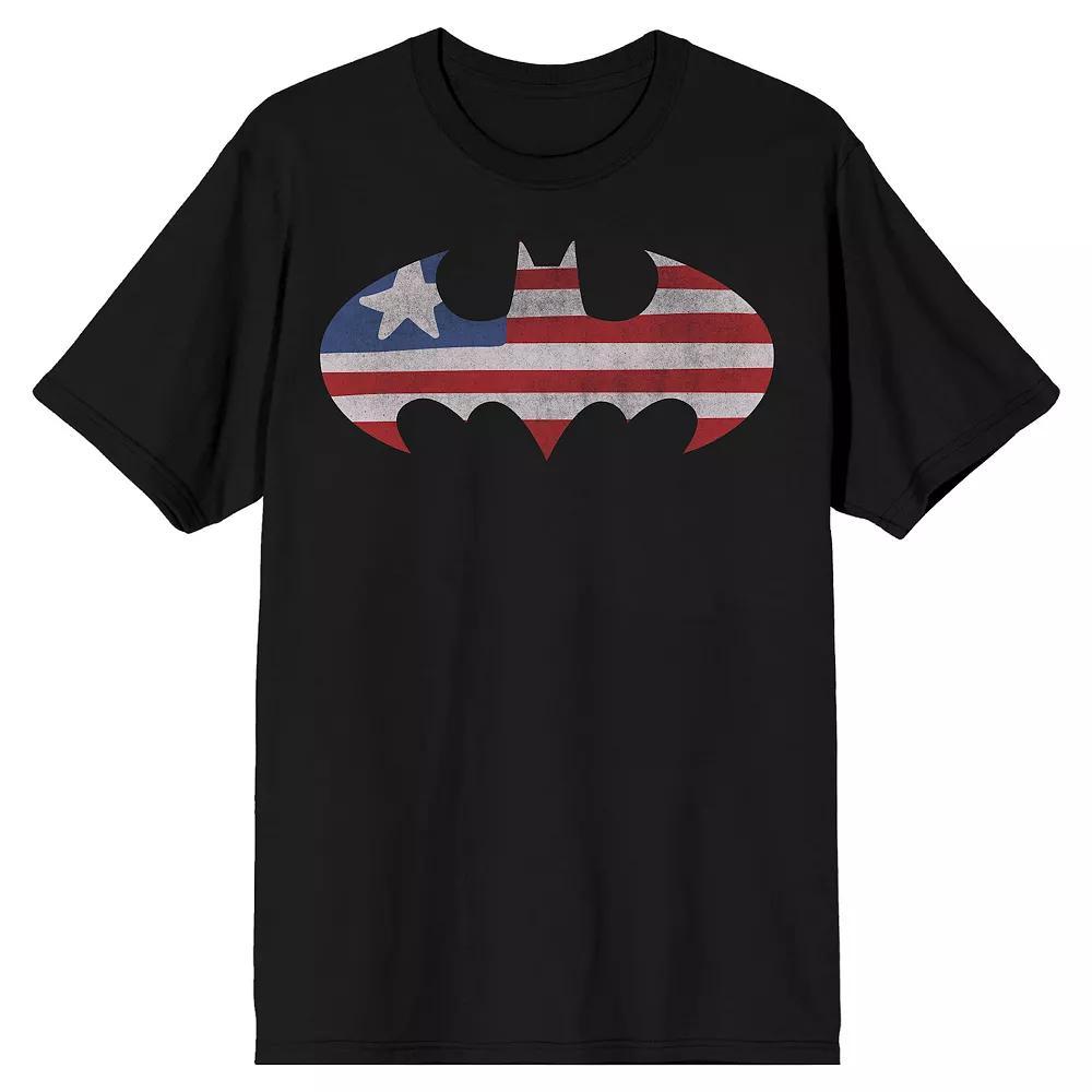 Men's Batman Red, White & Blue Graphic Tee, Size: Medium, Black Product Image