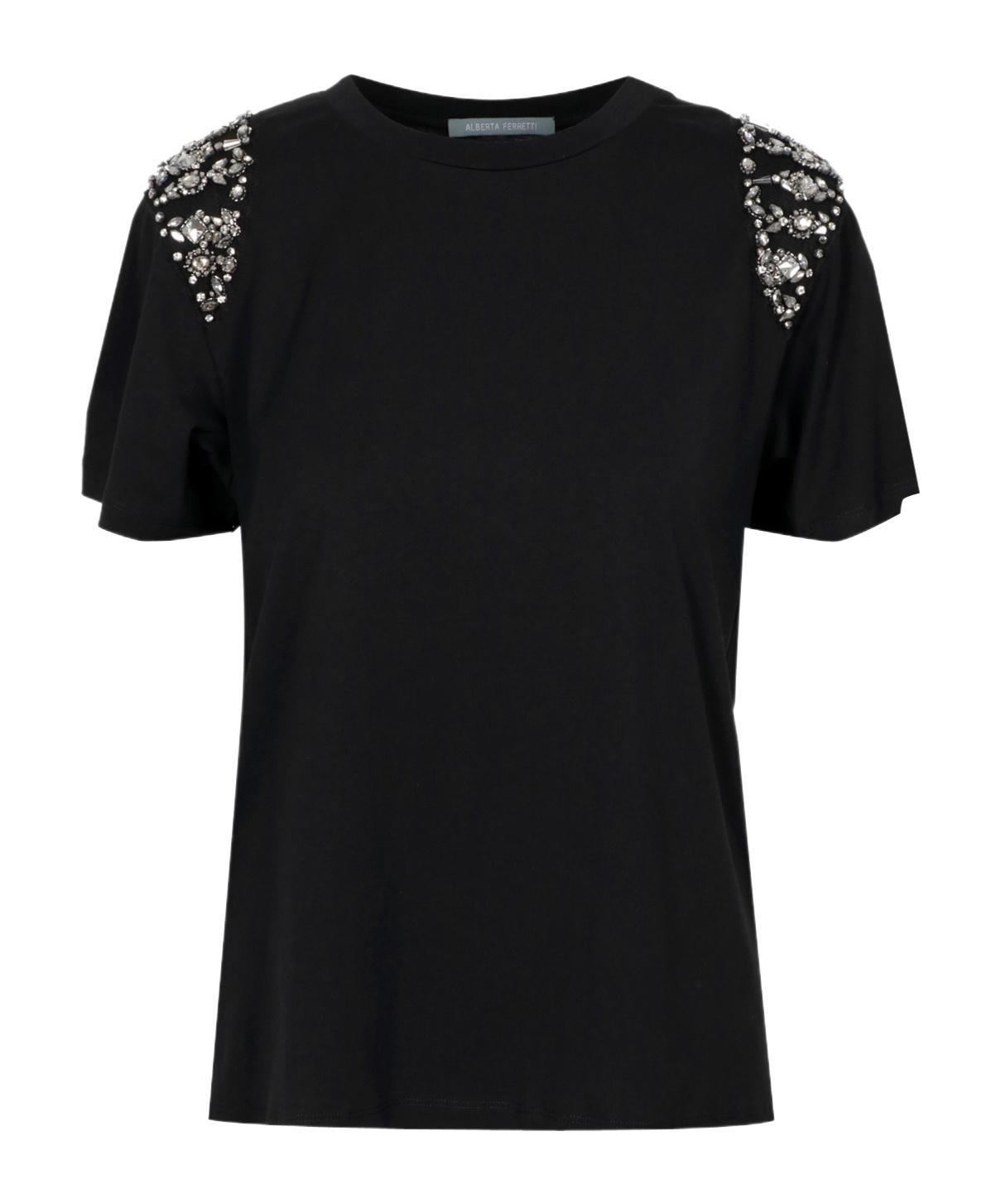 ALBERTA FERRETTI T-shirt With Round Neck And Short Sleeves In Black Product Image