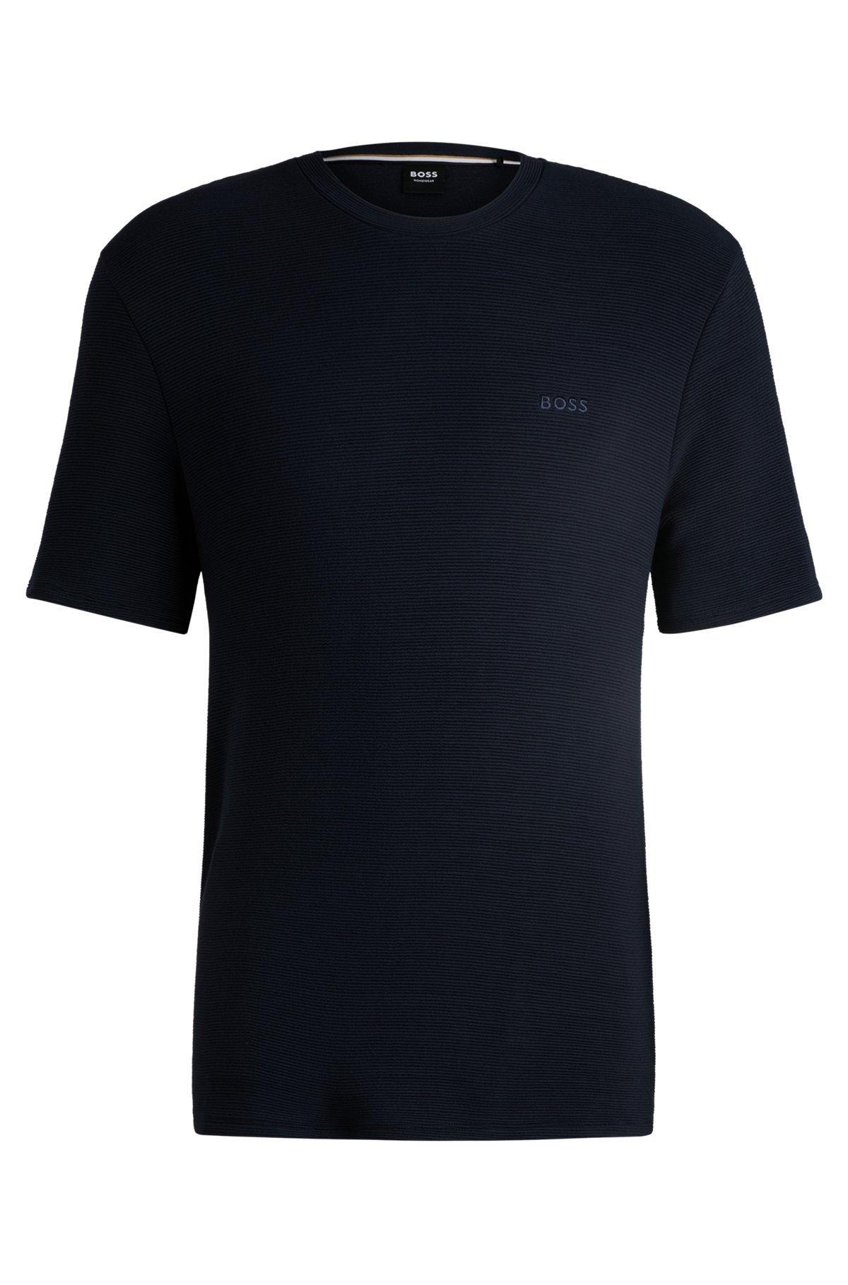 Ottoman-jersey pajama T-shirt with embroidered logo Product Image