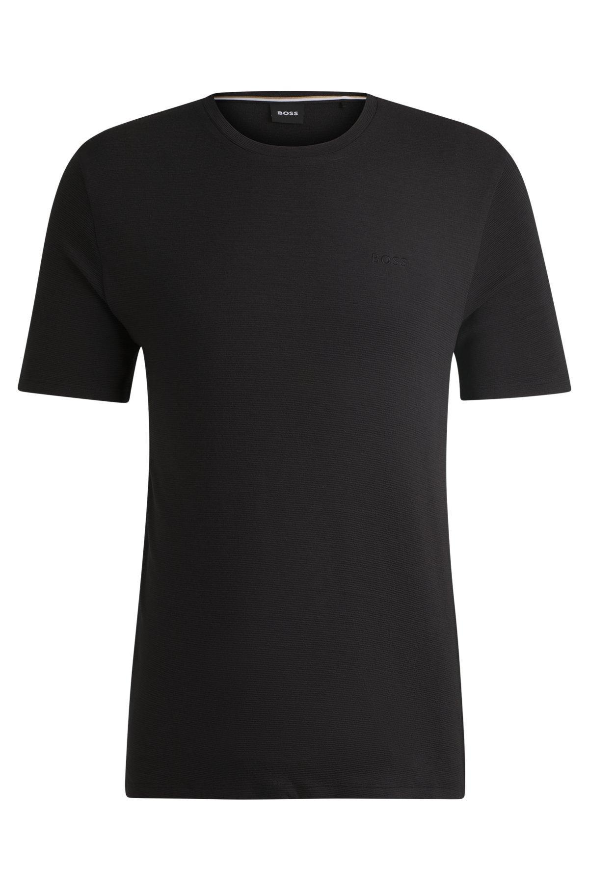 Stretch-jersey pajama T-shirt with embroidered logo Product Image