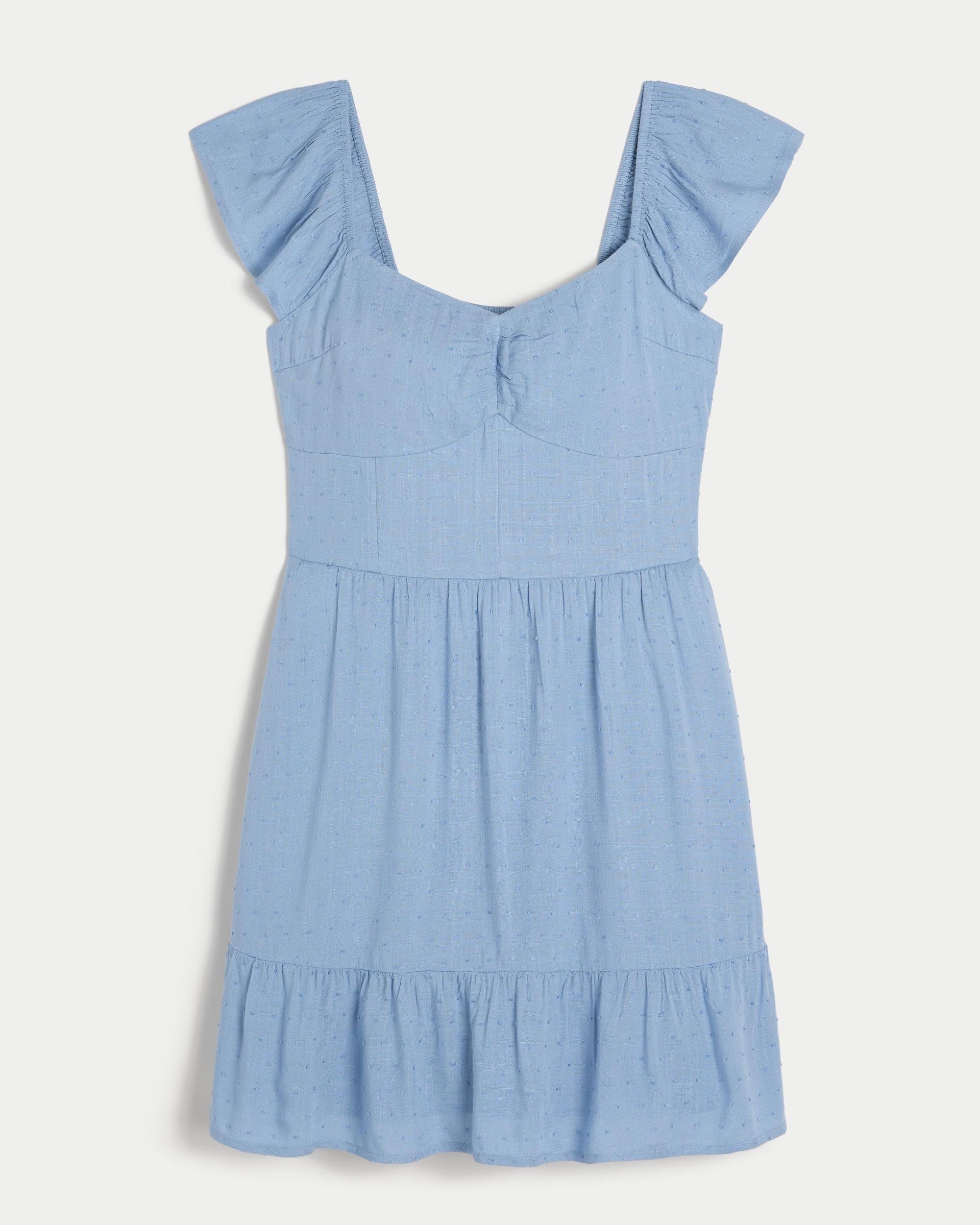 Short-Sleeve Cinch Bust Skort Dress Product Image