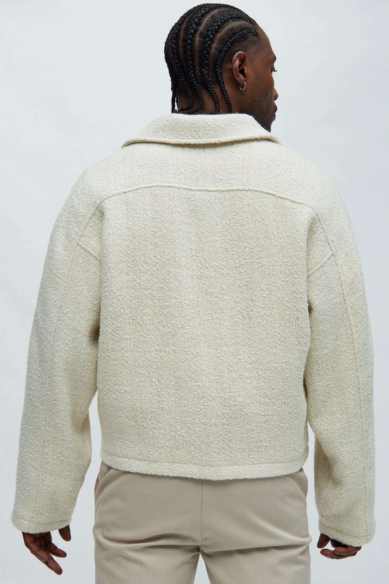 Delmont Textured Cropped Jacket - Cream Product Image