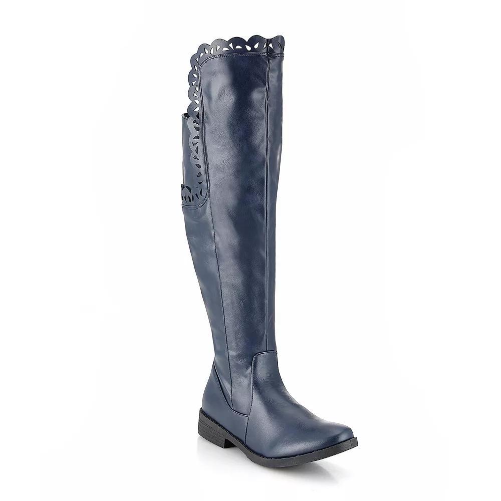 Henry Ferrera Charm-504 Women's Thigh-High Boots, Size: 7.5, Blue Product Image