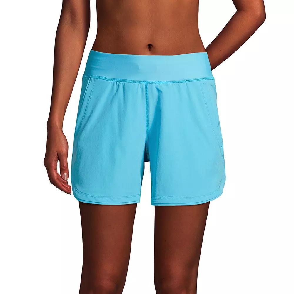 Women's Lands' End Curvy Fit 5" Quick Dry Swim Shorts, Size: 16, Deep  Blue Product Image