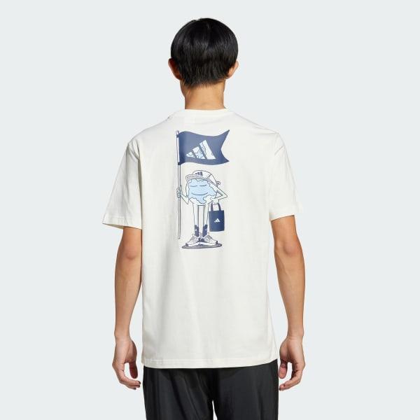 adidas Earth Day Graphic Tee Off White XL Mens Product Image