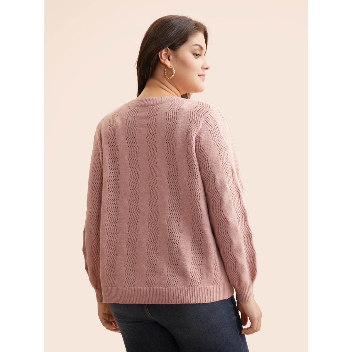 Plus Size Supersoft Essentials Stereo Flower Design Textured Cardigan Crepe Women Casual Loose Long Sleeve Everyday Cardigans BloomChic 18-20/2X Product Image