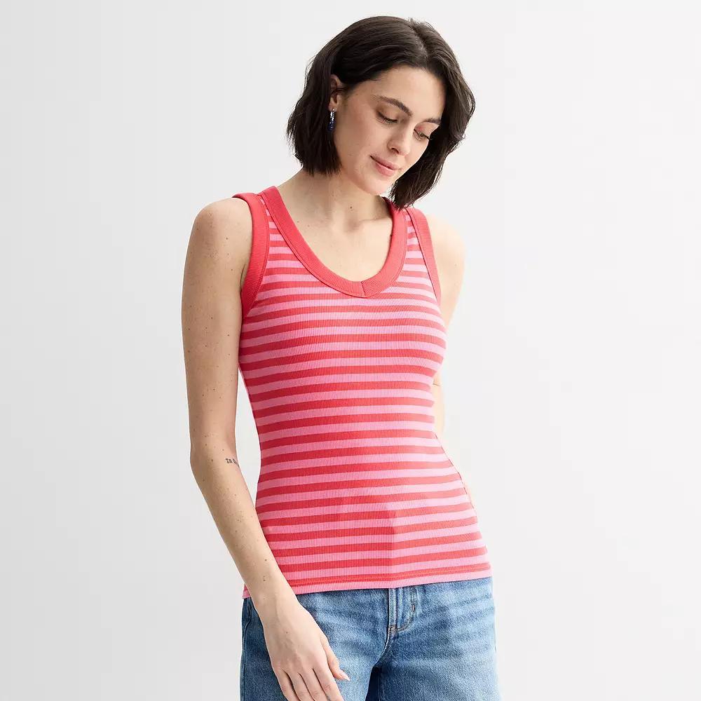 Petite Sonoma Goods For Life Ribbed V-Neck Tank Top, Womens Product Image