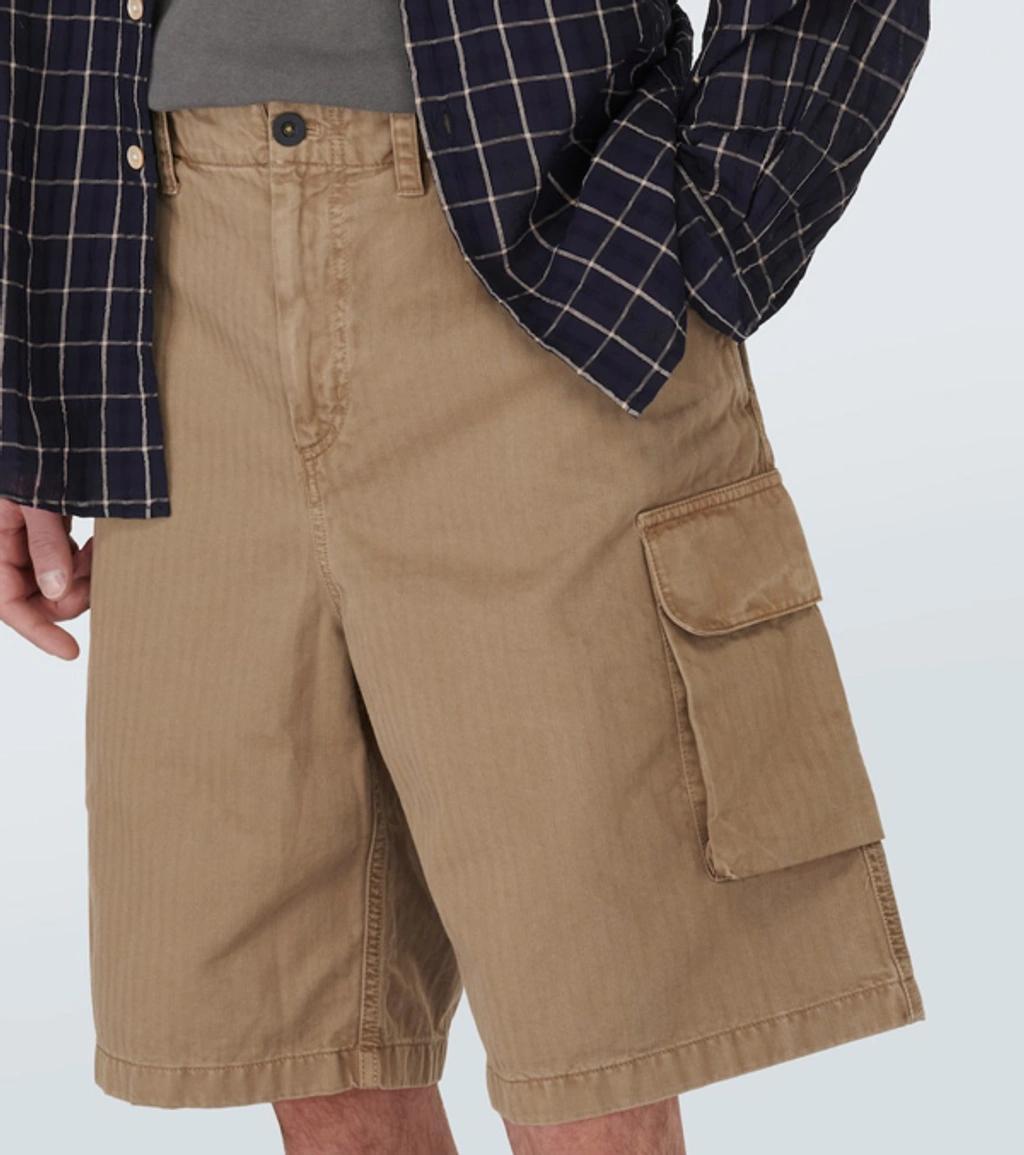 OUR LEGACY Mount Shorts Uniform Olive Herringbone Product Image