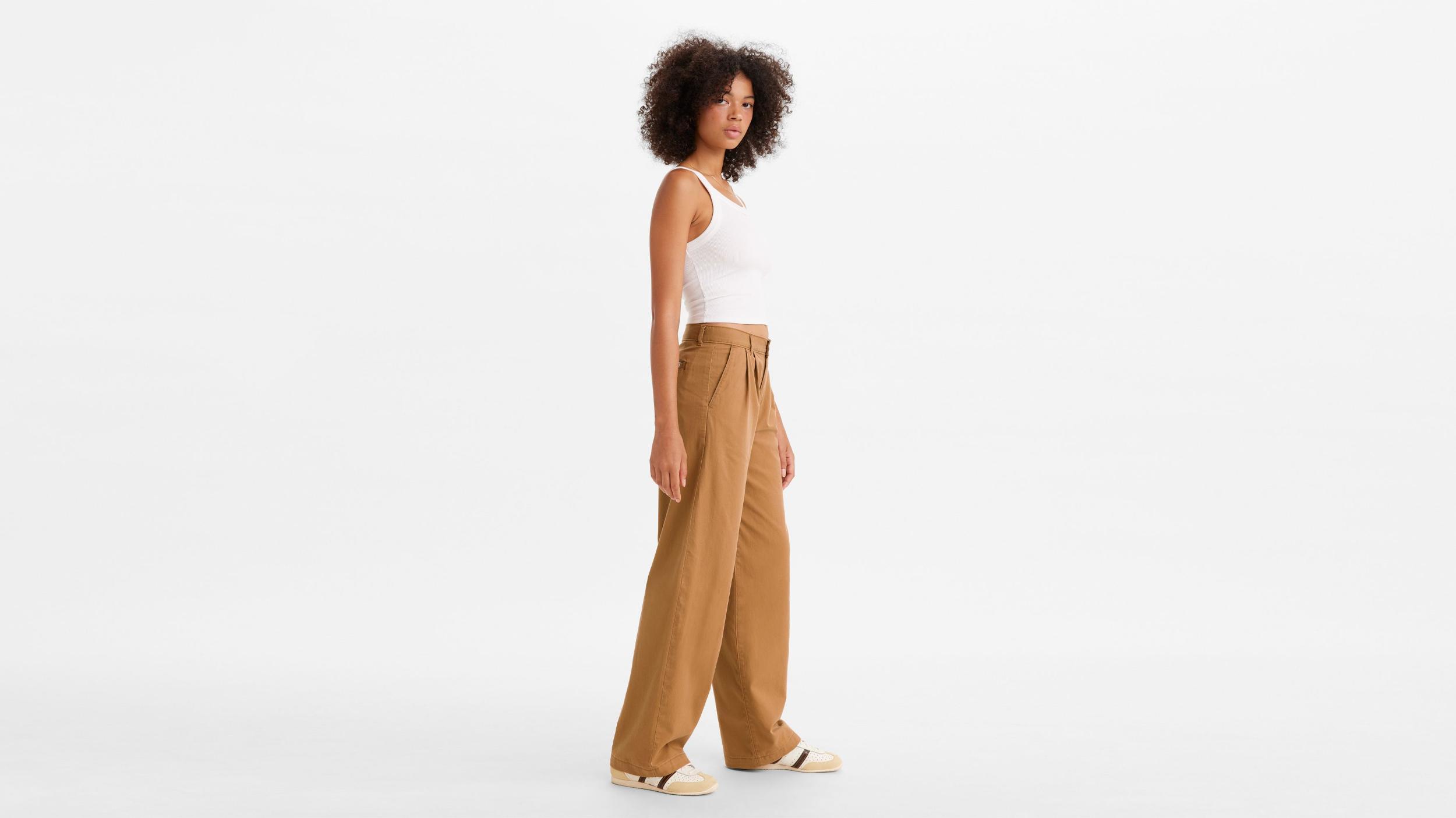 High Rise Pleated Baggy Trouser Pants Product Image