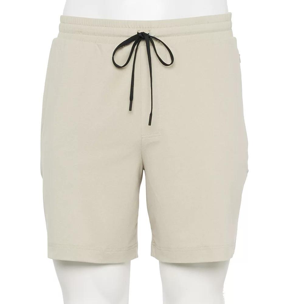 Men's For The Republic Elastic Waist Drawstring Shorts with Zip Back Pocket, Size: Medium, Grey Product Image
