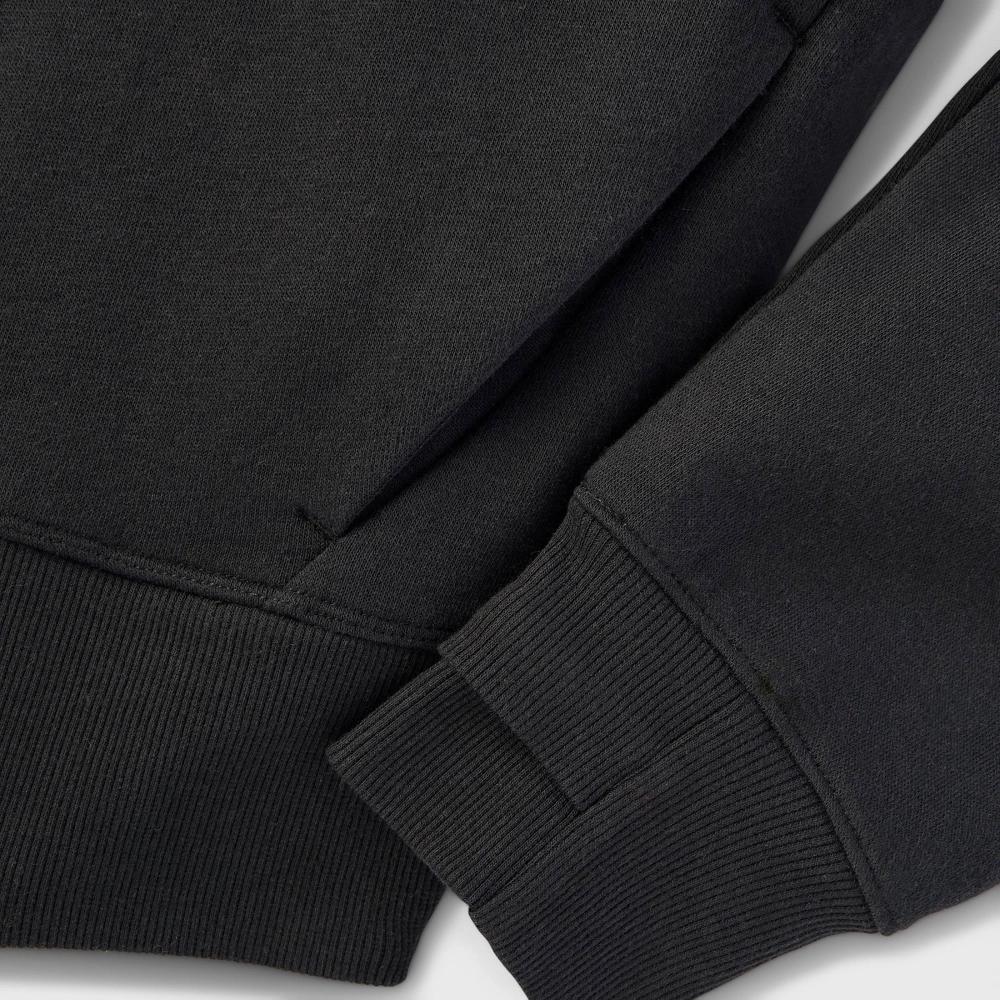 Women's Fleece Full Zip Hooded Sweatshirt - All In Motion™ Black XS: Relaxed Fit, Seam Pocket, Thumbholes Product Image