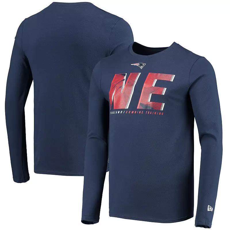 Men's New Era Navy New England Patriots Combine Authentic Static Abbreviation Long Sleeve T-Shirt, Size: Large, Blue Product Image