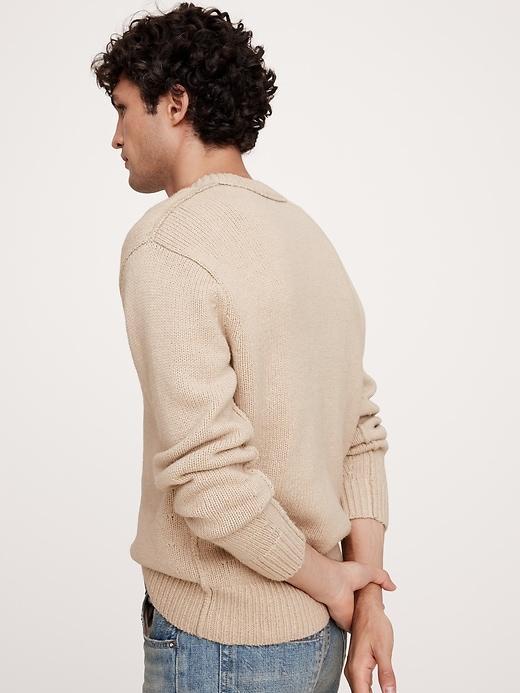 Relaxed Wool-Cotton Crew-Neck Sweater Product Image