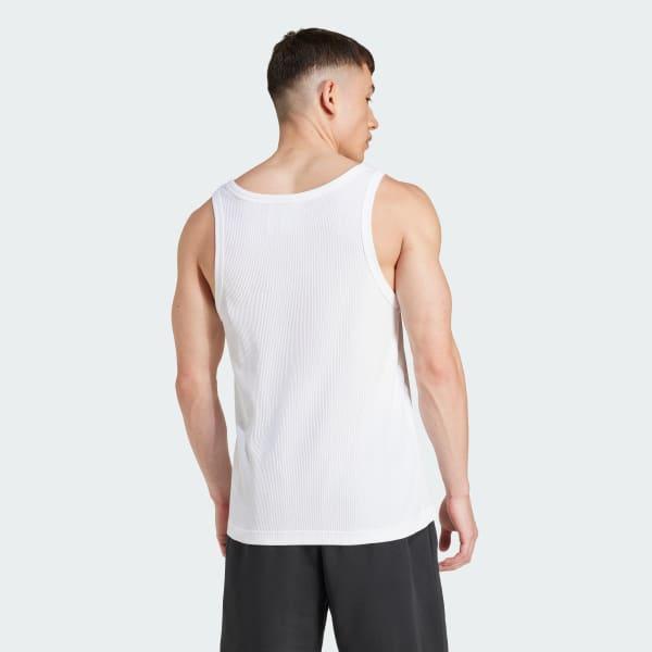 adidas Trefoil Essentials Tank Top White M Mens Product Image