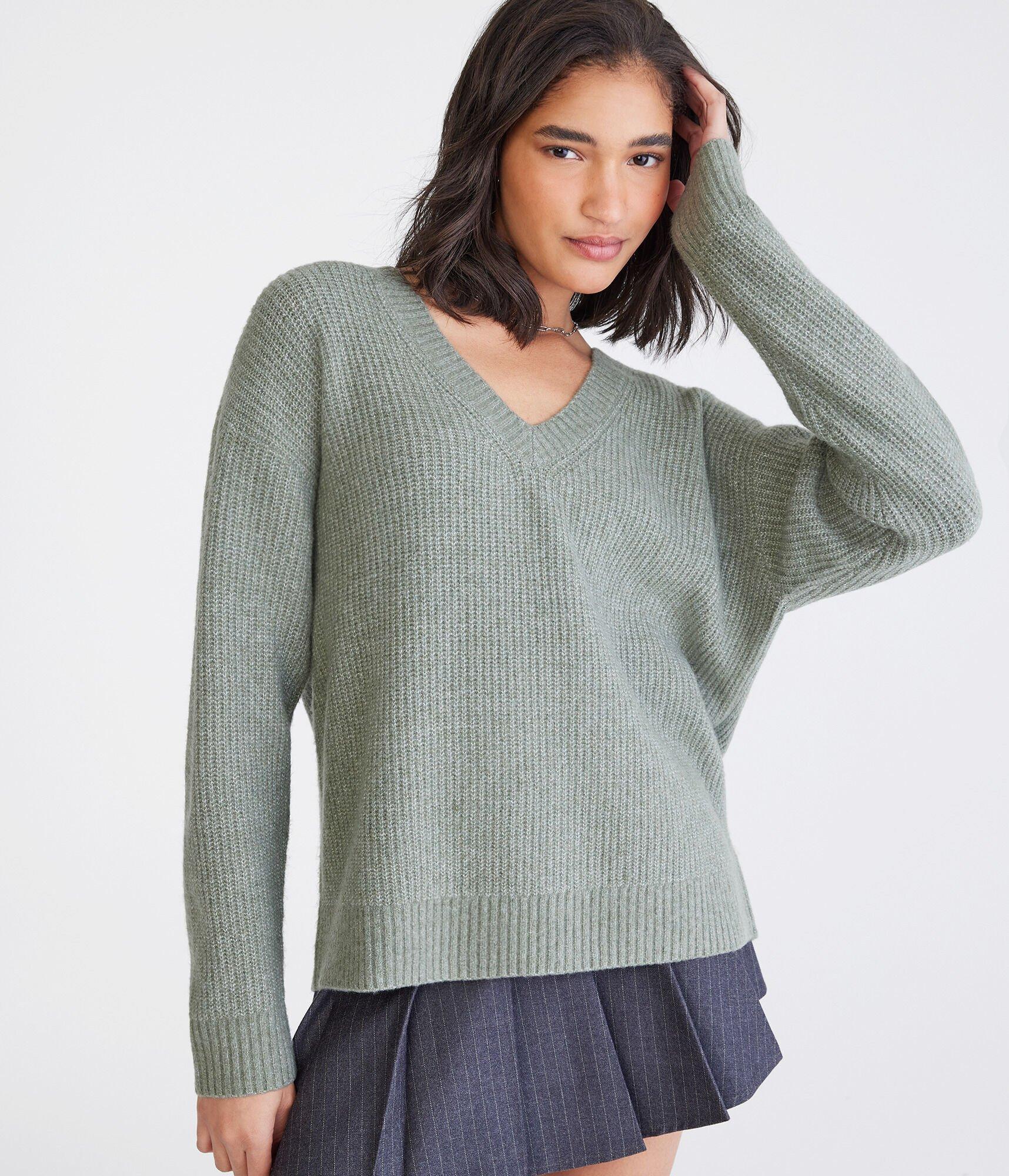 Shaker Knit V-Neck Sweater Product Image