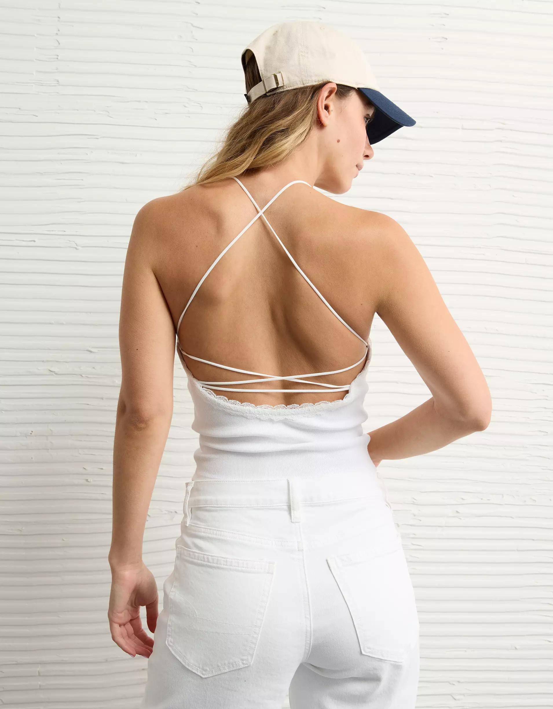 AE Strappy Go Lucky Cropped Lace Tank Top Product Image